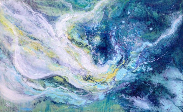 "Fly Angel"
30" x 48"
Acrylic and mixed media on canvas
Paint mixed with ocean water - Santa Cruz, CA
2016 copyright
SOLD