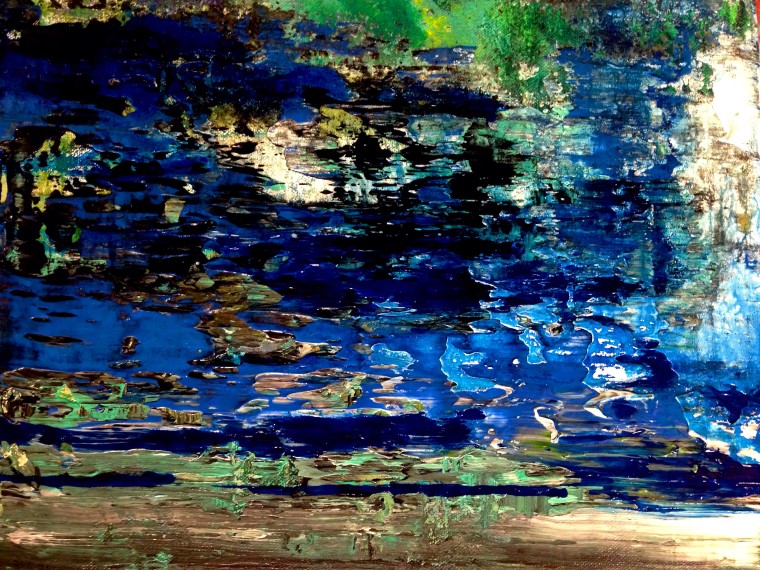 "Midnight Sea"
12"x16"
Acrylic on canvas
Paint intermixed with water from Pacific Ocean
2015 copyright
$150 plus tax
SOLD