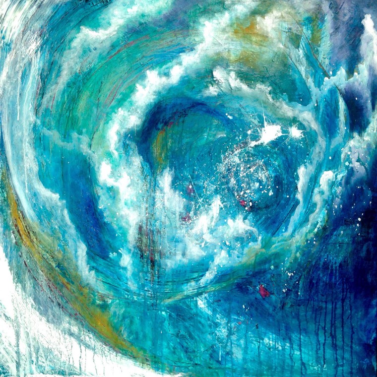 "Miracles Live Here"
36"x36"
Acrylic and plaster on canvas
Paint intermixed with water from Pacific Ocean
2015 copyright
SOLD