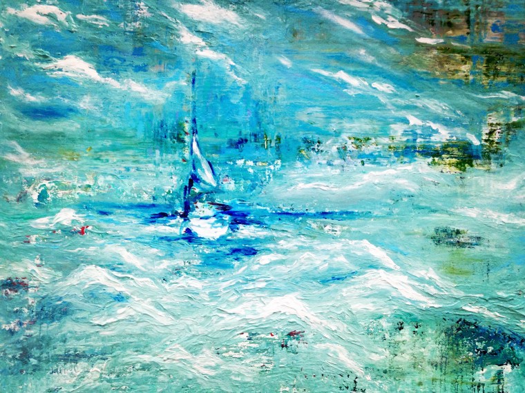 "Sail Away"
36"x30"
Acrylic on canvas
Paint mixed with ocean water from Santa Cruz, CA
2016 copyright
SOLD