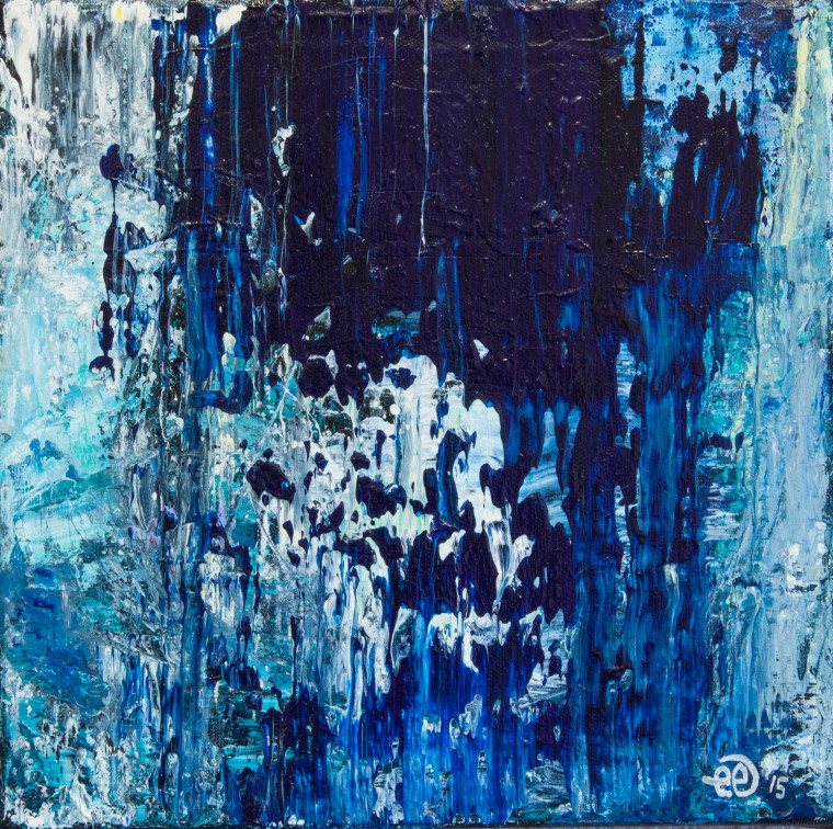 "Blue"
10"x10"
Acrylic on canvas
Paint mixed with ocean water from Santa Cruz, CA
2015 copyright
$100 plus tax