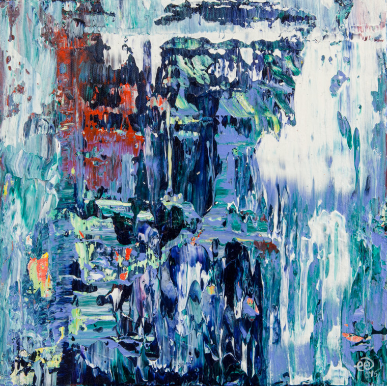 "Wipe Out"
10"x10"
Acrylic on canvas
Paint mixed with ocean water from Santa Cruz, CA
2015 copyright
Donated for charity