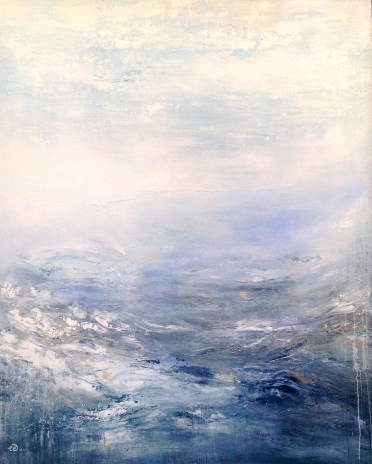 "Calm Horizon"
48" x 60"
Acrylic on canvas
Paint mixed with ocean water - Aptos, CA
2017 copyright
COMMISSION
From the private collection of the Huber family