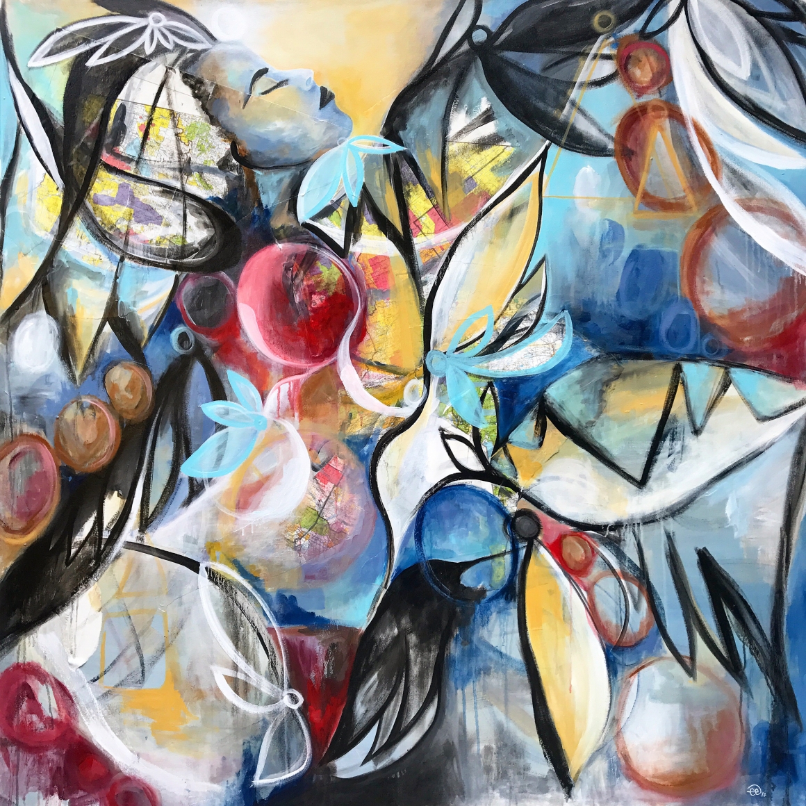 "Emancipation"
62x60
Acrylic and mixed media on canvas
Paint mixed with ocean water - Pacific
Maps embedded within the painting
2017 copyright
SOLD