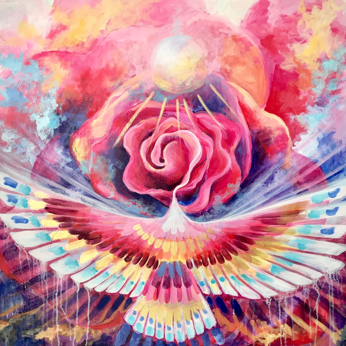 "Fire Dance"
Size 30x30"
Acrylic on canvas
Painted with ocean water - Pacific
Copyright 2020
SOLD