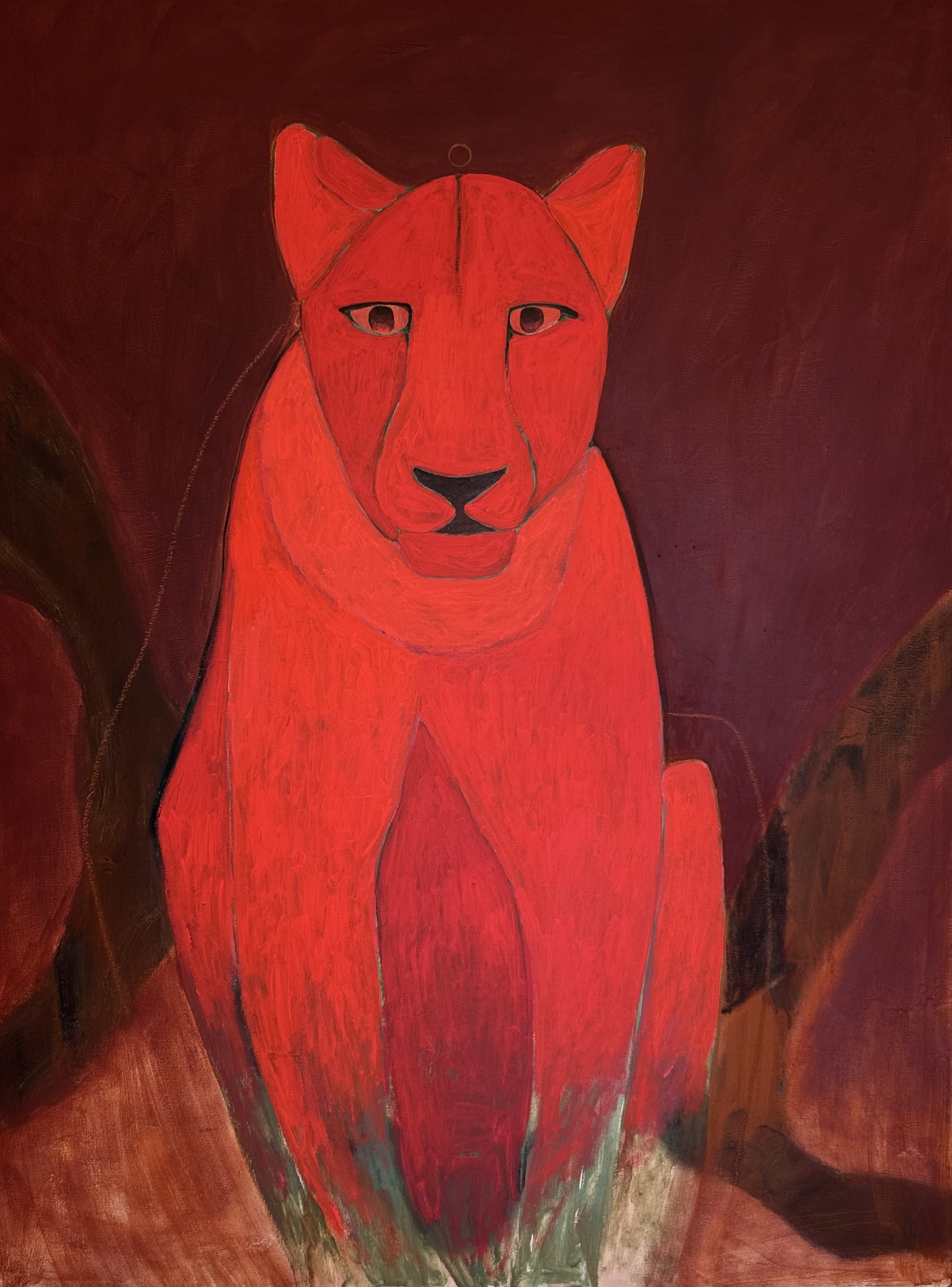 AN INDESTRUCTIBLE SOUL
30x40 inches -
acrylic, earth pigment and oil stick on canvas -
2024 -
inspired by the lioness energy to unapologetically nurture and protect -
a red moment with this painting...may you know your power -
contact to inquire